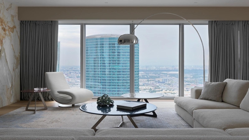 Квартира певицы Марго в башне Федерация в Москва-Сити: монохром над мегаполисом и интерьер как личное убежище