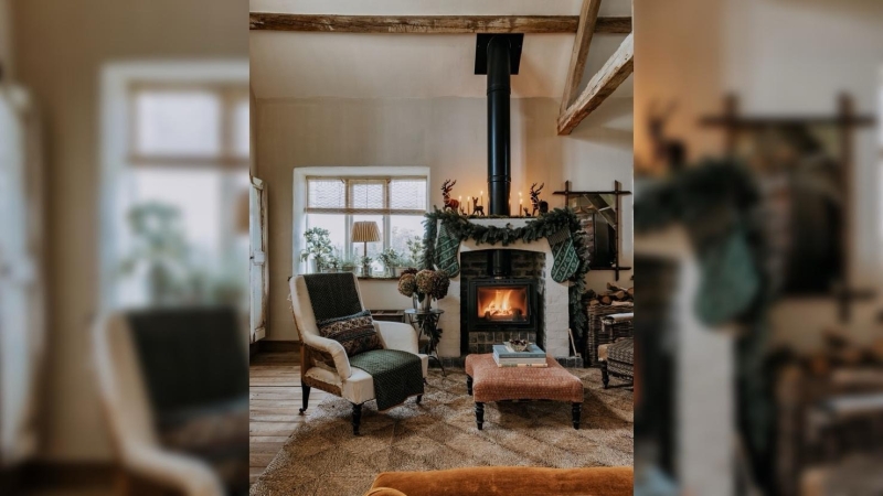 Новогодний дом стилиста Аманды Брукс в Оксфордшире, в Великобритании