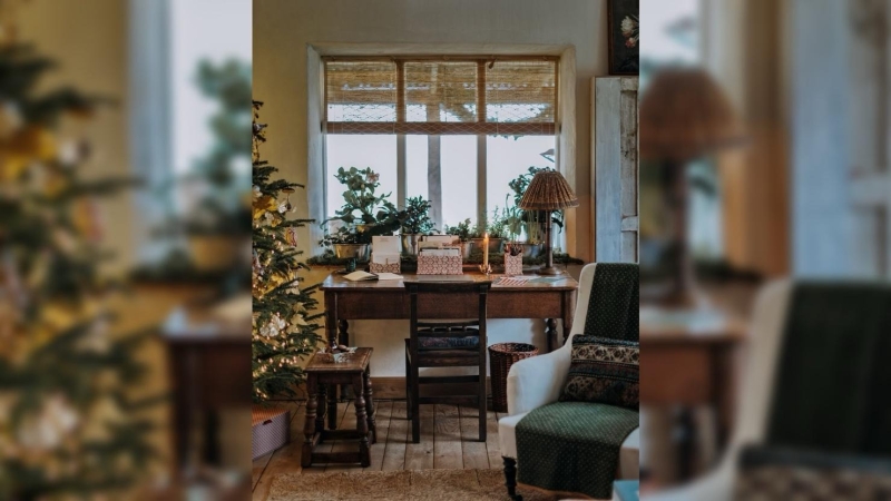 Новогодний дом стилиста Аманды Брукс в Оксфордшире, в Великобритании