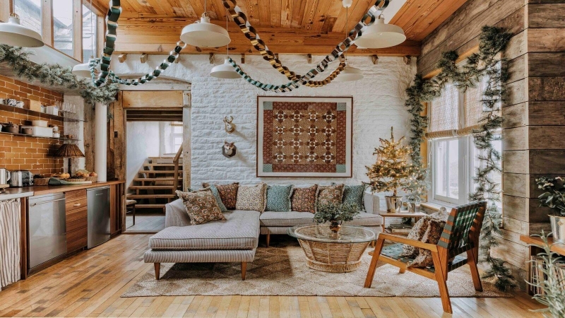 Новогодний дом стилиста Аманды Брукс в Оксфордшире, в Великобритании