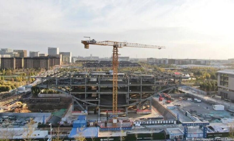 В новом районе Сюнъань провинции Хэбэй строят культурный объект с помощью гигантских 3D-принтеров