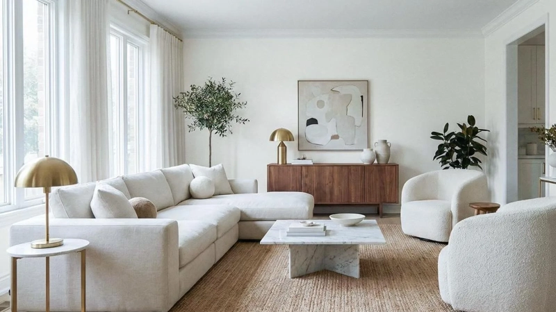 Цвет года Pantone 2026 — Cloud Dancer: как «тихий белый» меняет интерьер и с чем его сочетать